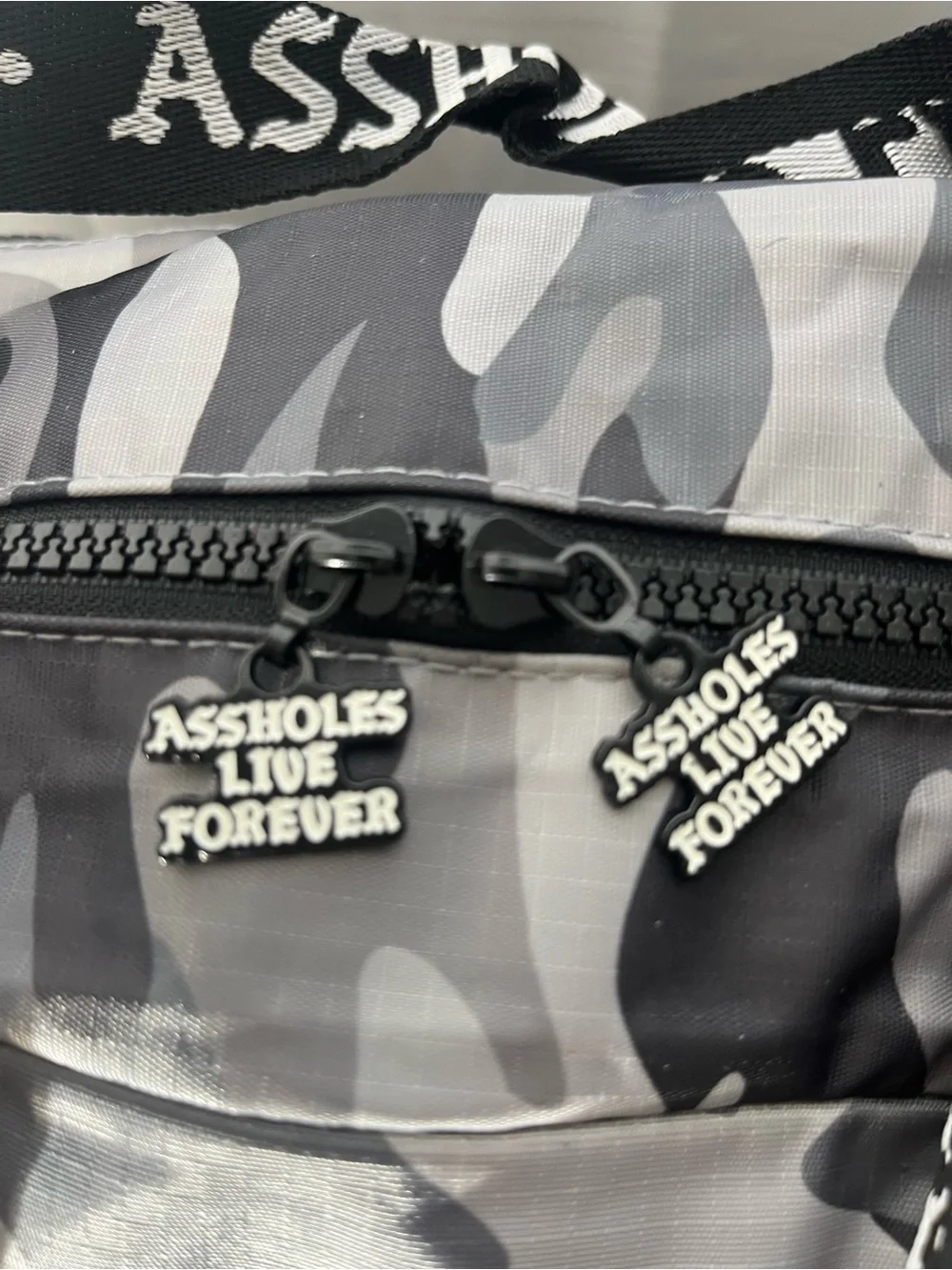A**holes Live Forever Emotional Baggage Duffel Bag Skull Camoglog All-Over Print